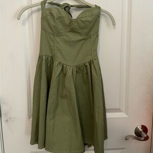 green mini dress